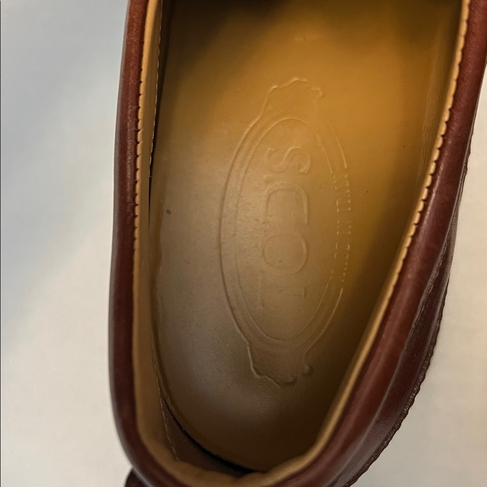 TOD’S WOMENS BROWN LEATHER DRIVING SHOES SIZE 38.5 - Picture 12 of 16